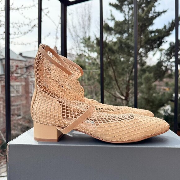 Jeffrey Campbell Magic Hour Mesh Heels Ballet Mary Jane Strap Cream Womens 8.5 - Picture 4 of 15